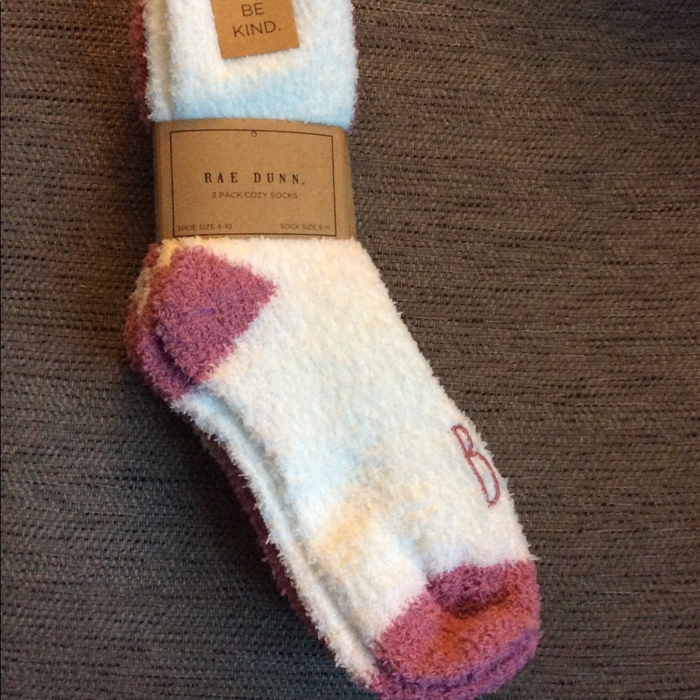 Rae Dunn 3 Pack Cozy Socks Be Kind NWT